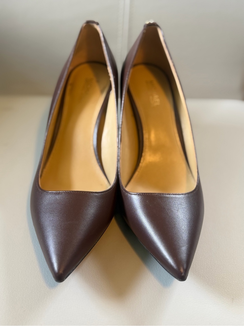 Michael Kors Chocolate Brown Leather Pointed Stiletto Heels